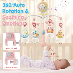 Musical Crib Mobile with Projector, 150 Lullabies, Remote Control