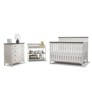3-Piece Nursery Set with Crib, Dresser, and Changing Table