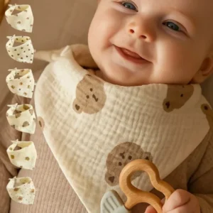 6pcs Cotton Baby Bibs Triangle Scarf