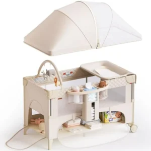 4 in 1 Baby Bassinet Pack and Play Bedside Crib Sleeper