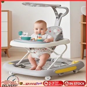 Baby Multi-Functional Walker With Awning Anti-Rollover